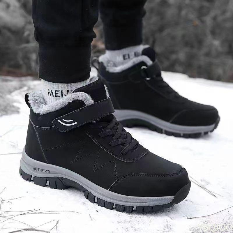 Winter new Men's Snow Boots Waterproof Sneakers Super Warm Plush Fashionable versatile men Boots Outdoor Non-slip Work Shoes