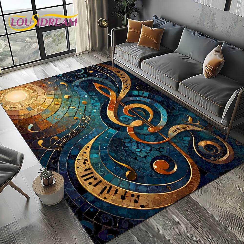 Note Music Colorful Musical Score Cartoon Dream Carpet Rug for Living Room Bedroom Home Sofa Decoration,Kid Non-slip Floor Mat