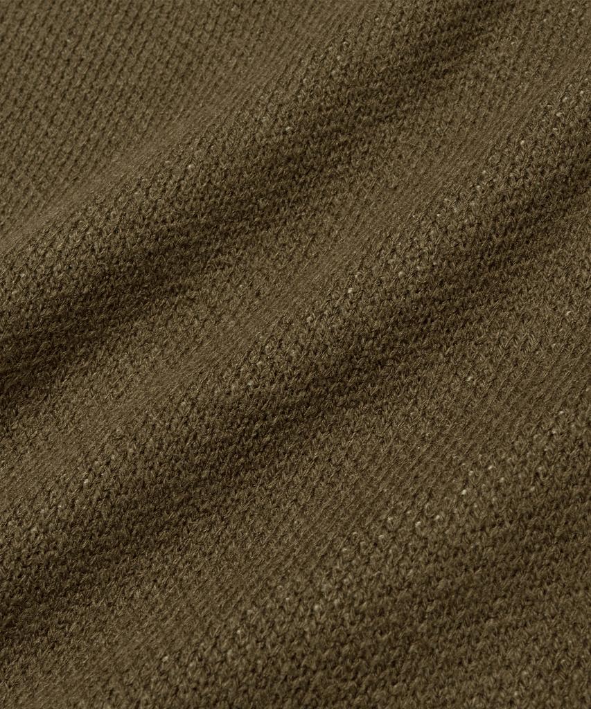 Brownbreath Tag Knit Hood Zip Up - Brown