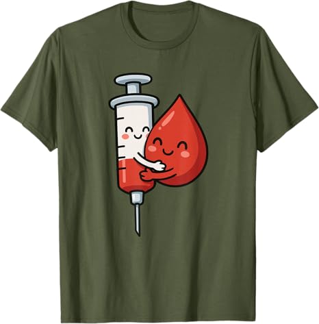 Kawaii Phlebotomist Krankenschwester Humor Blutentnahme Süße Spritze T-Shirt Mädchen Mode Lustig Blutspender Labor Witz Tee Y2k Kunst Pädiatrisch