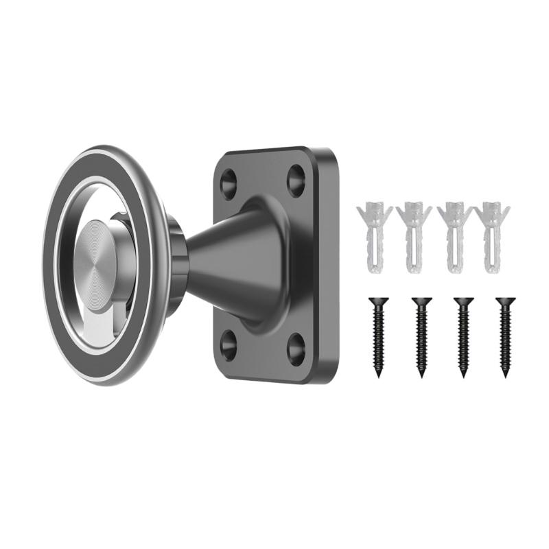 

Metal Wall Mounted Magnetic Phone Stand For Kitchen Use Cement Wood Panel Surfaces 360 Degree Rotation Angle Adjustment 1