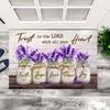 1Pcs Love Is Love Lavender Pattern Floor Mat Modern Kitchen Polyester Rug Non-Slip Colorful Indoor Carpet, For Home Bathroom Bedroom Living Room Decor