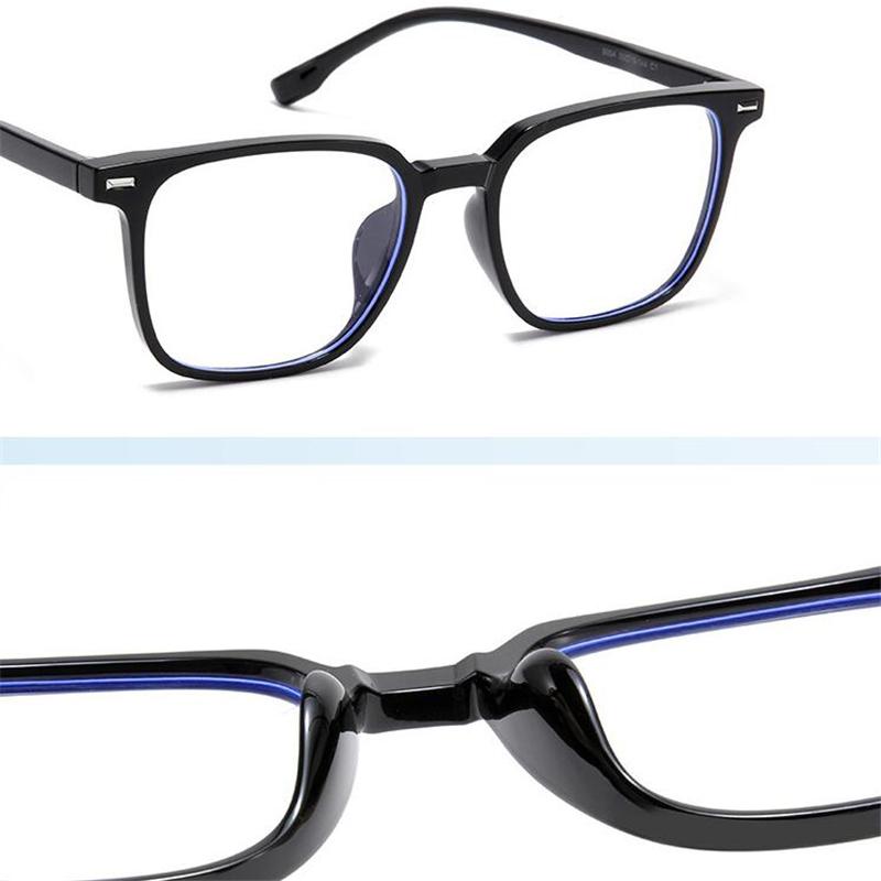 1.56 Aspheric Blue Light Blocking Square Myopia Glasses TR90 Prescription Frames For Women Men With Cylinder 0 To -6.0