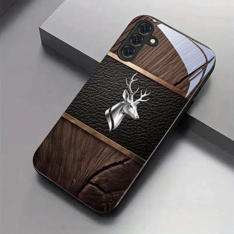 Luxury Wood Grain Deer Phone Case for Samsung Galaxy S26 S25 S24 S23 S22 S21 FE Ultra Plus Fashion Phone Cases Carcasa Fundas