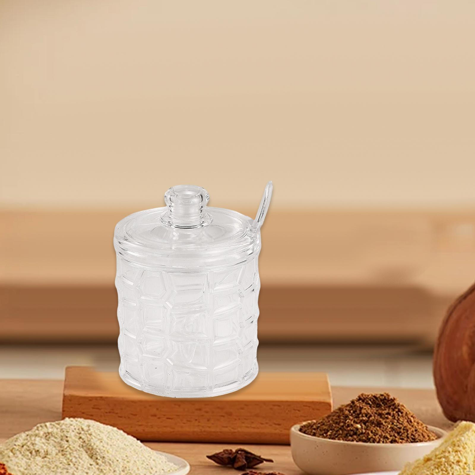 

Acrylic Condiment Container Resistant with Lid And Spoon for A Kitchen Storage Clear 1 pieces