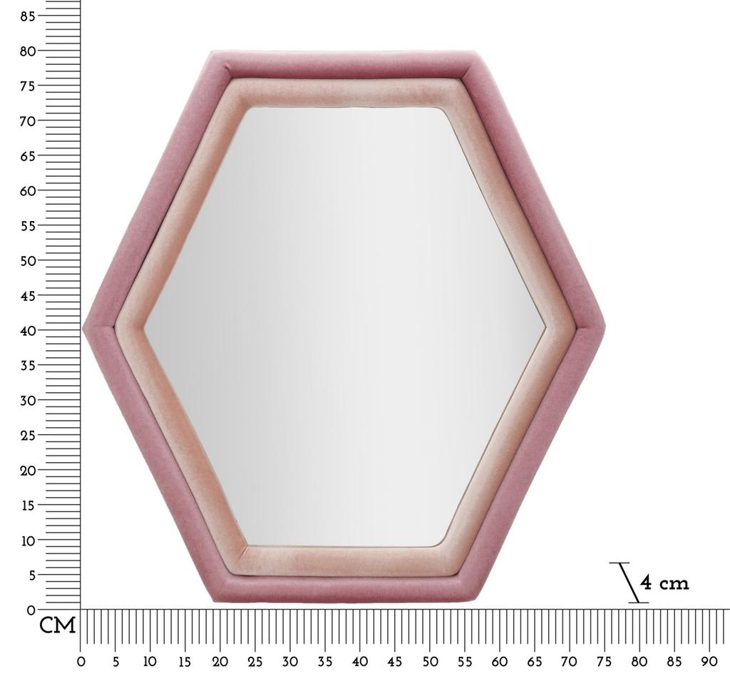 Wall Mirror Tony Mix Pink Velvet Cm 75X4X80