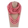 Chiffon Scarf Necklace Jewelry Two-in-one Lightweight Pearl Pendant Hijab Multi-functional Layered Chiffon Head Wrap Performance