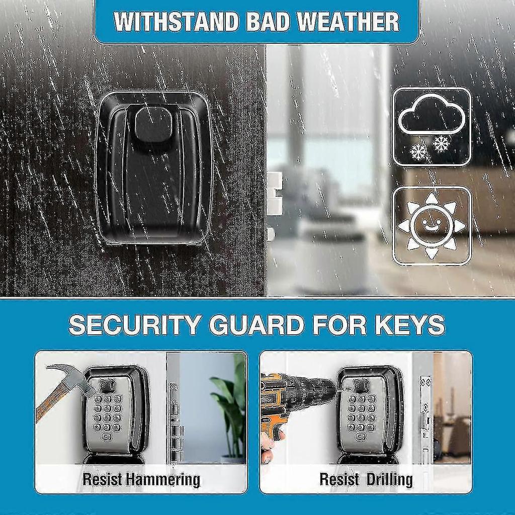Waterproof Key Safe Box Wall-mounted Key Box Outdoor Key Box Safe Key Box Wall-mounted Key Safe Box-share Access To Your Keys Safely