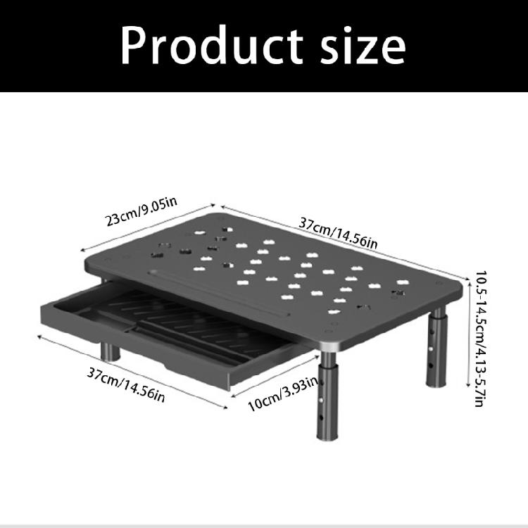 Space Saving Desktop Risers Shelf Adjustable Designs Steel Plastic Construction For Monitor Laptop Office Organization