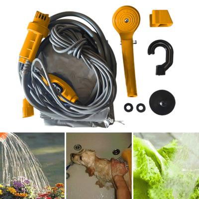 Ducha de Camping portátil con Motor sin escobillas, diseño ajustable, Kit de ducha de campamento portátil Plug-Play para exteriores con bomba mejorada
