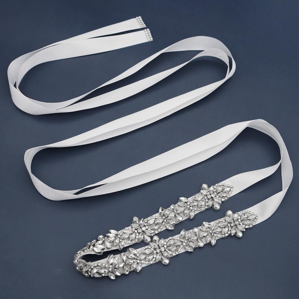 Ceinture Fine Strass Argent Pour Robe De Soirée - Chaîne Diamant Élégante Taille Réglable Mariage