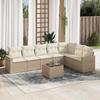 VidaXL Garden Lounge Set with Cushions 8 Pcs Beige Braided Resin 3219048