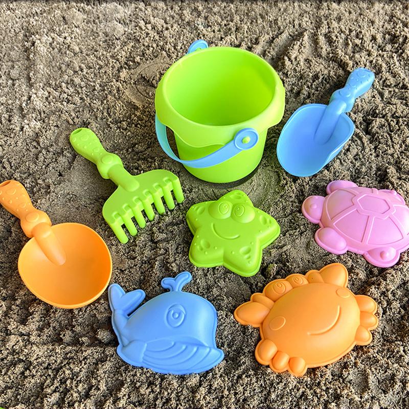 Non-Toxic Children'S Beach Toy Set Baby Playing In Water And Sand Shovel Beach Bucket Sand Digging Tool Plastic Bucket Watering Toy Sets