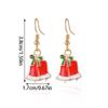 1 Pair of Elegant Ladies' Christmas Bell Bow Pendant Earrings - Rose Gold/Green Hoop Earrings,  Christmas Party Jewellery