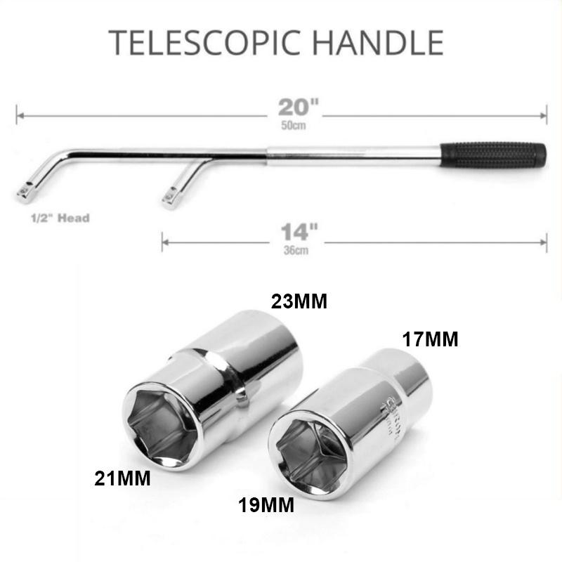 Extendable Car Tire Wrench, Tire Removal And Changing Tool, Labor-saving Extended Socket Wrench, Auto Repair Tire Removal Tool