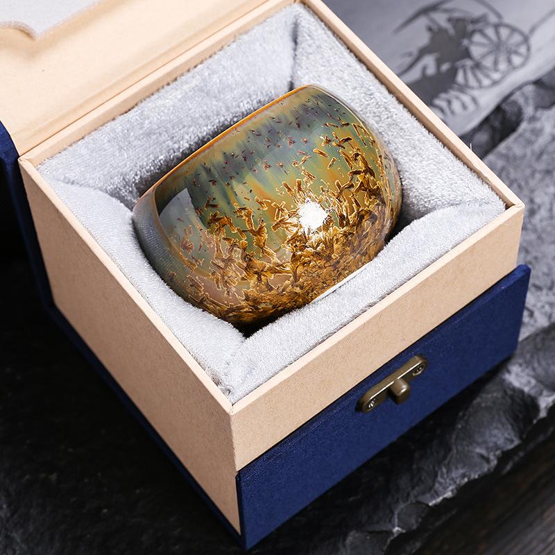 Ceramic Teacup Large Crystal Glaze Gongfu Tea Cup Personal Use Only Luxury Tea Mug For Home Office Desk Collection Gift