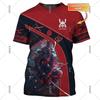Japanese Samurai Armor Mask Print T-shirt For Men Harajuku Street Custom Name T Shirts