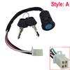 Ignition Switch Lock Key With 4 Wires or 3+2 Wires and Dustproof Cap or Not and for Universal Motorcycle Dirt Bike Pit Bike ATV