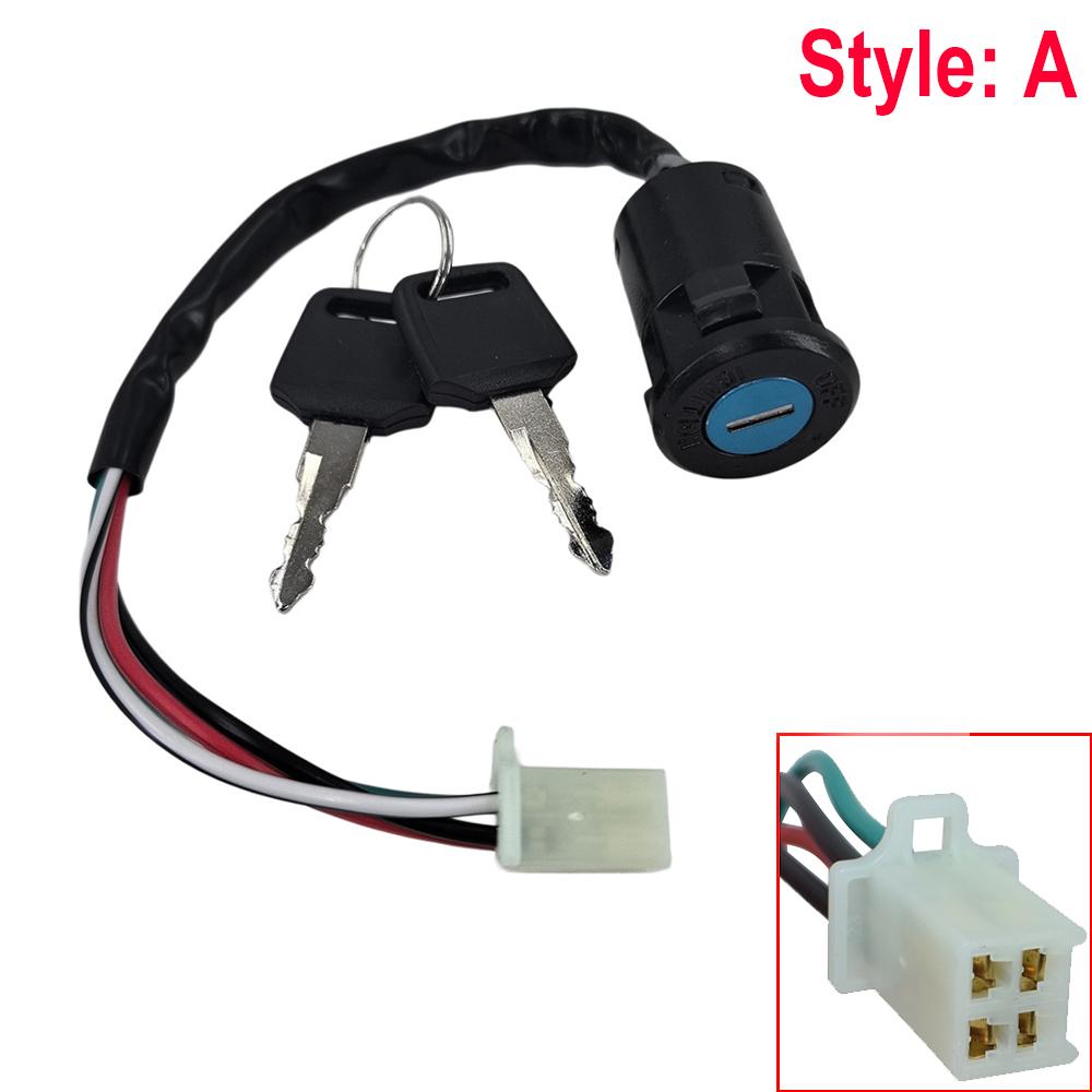 Ignition Switch Lock Key With 4 Wires or 3+2 Wires and Dustproof Cap or Not and for Universal Motorcycle Dirt Bike Pit Bike ATV