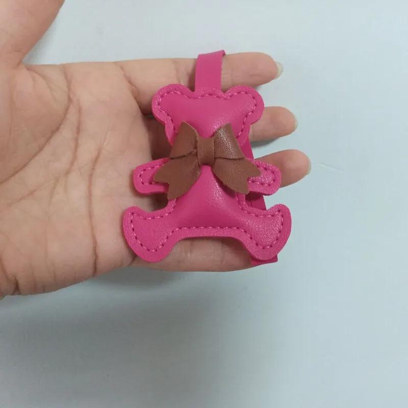 Cartoon PU Animal Key chain Cute Bear Keyring For Women Keychain Backpack Pendant Ornaments Girls Gift