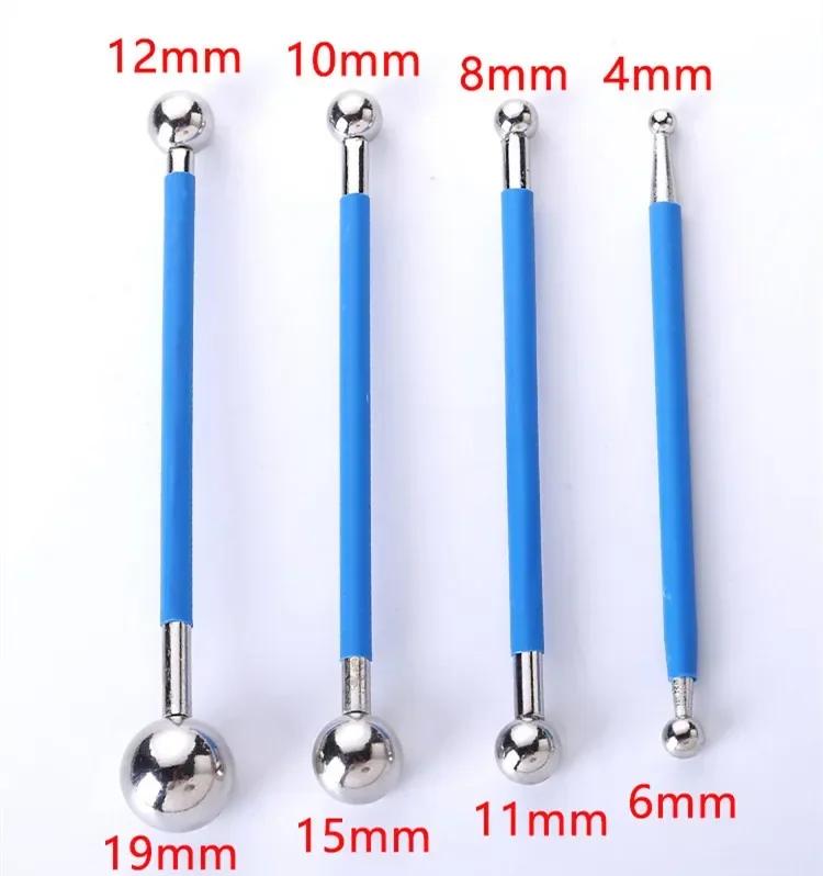 

4pcs/set Professional Tile grout tool Double Steel Pressed Ball Repairing Stick Diy Polymer Clay Sculpture Toy Modelling Set