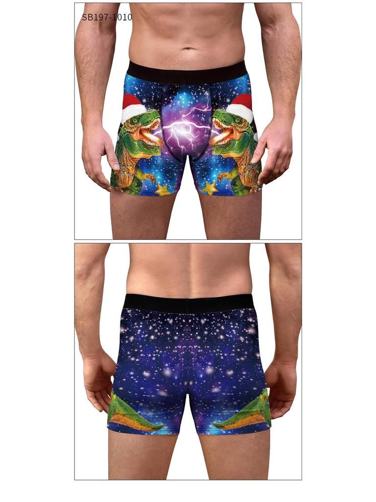 2024 Herren Kreative Weihnachts-Print Boxershorts