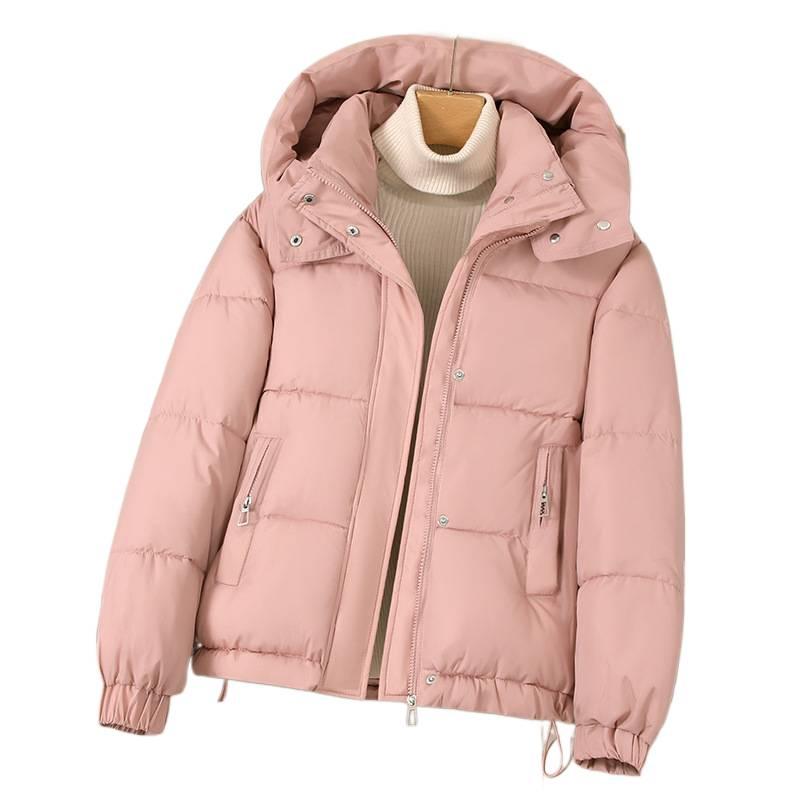 Women's Down Cotton Jacket Short Style New Korean Version Hooded Thickened Cotton Coat for Petite Women Winter Cotton Outerwear