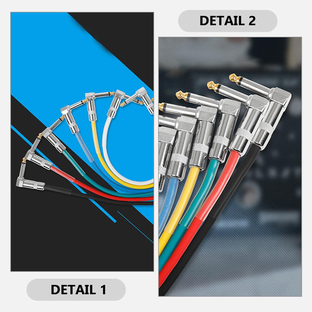 Guitar Patch Cable 6.35mm Electric Guitar Cord Single Block Effector Connection Cable High-Fidelity Sound Durable PVC Copper