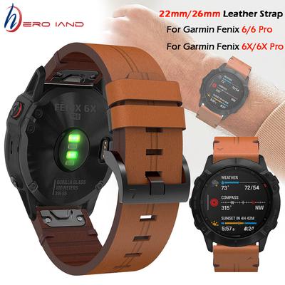 „Garmin Fenix ​​7 7X 7S 5 5X Plus 5S 6 6X Pro“ išmaniesiems laikrodžiams su odine apyranke, greito tvirtinimo apyrankė (20, 22, 26 mm)