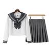 Japanese Embroidery Gray JK School Uniform: Sailor Suit with Short/Long Sleeves & Pleated Skirt for Spring/Autumn.
