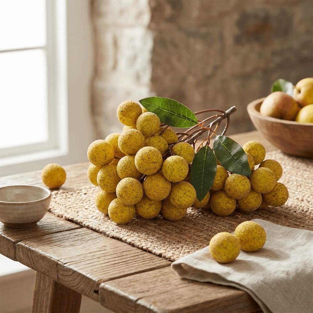 Handwerkskunst Simulation Longan Lebensecht Obstmodell Heimdekoration Künstliche Frucht Blumenarrangement
