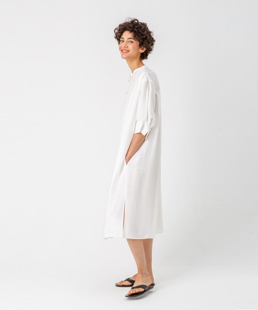 PAGE Shirred Shirt Dress_Ivory