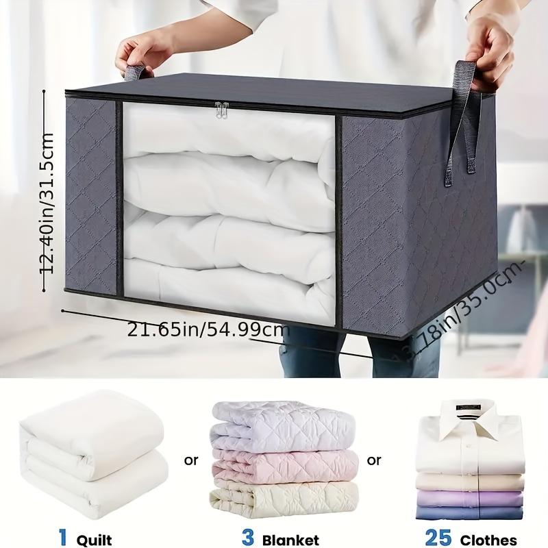 3/6pcs Large Capacity Foldable Fabric Storage Bags - Perfect for Clothes, Blankets, Ideal for Bedroom, Wardrobe Organization, Under-Bed Storage