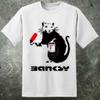 Banksy inspirované unisex tričko s malovaným potkanem Street Art Graffiti UK