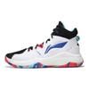 Li-Ning Shock Absorbing Non-Slip Wear-Resistant High-Top Basketball Shoes Men Sneakers White Black ABAR097-1