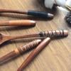 Decorative Thread Wrapped Nanmu Wooden Long Handle Spoon
