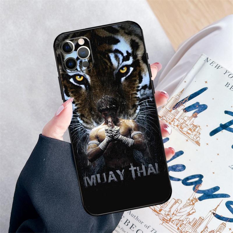 Muay Thai Kickboxing Fight Phone Case For iPhone 16 Pro Max 11 12 13 Mini 14 15 Pro Max XR 15 16 Plus 16e Cover Coque