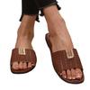 Women's Flat Slide Sandals Textured Upper Open Toe Slip On Casual Footwear for Everyday Wear Summer Beach Poolside