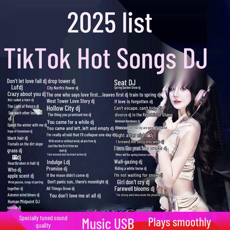 

Музыкальная USB-флешка 2025 - Горячие DJ-хиты TikTok, Китайские хиты, Универсальный MP3. 999 DJ Songs 2025*