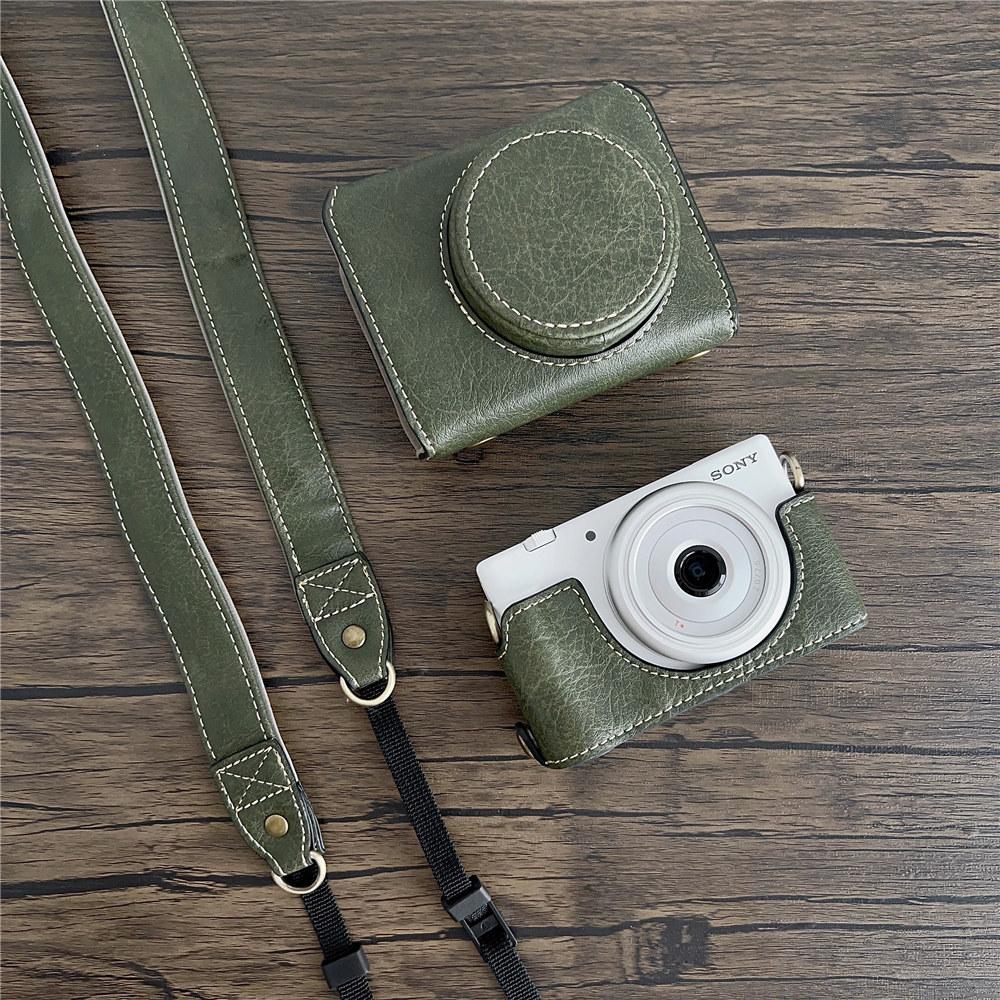 Luxury PU Leather Camera Case For Sony ZV1F ZV-1F ZV1M2 ZV1II ZV-1M2 Full Body Bag Cover With Strap
