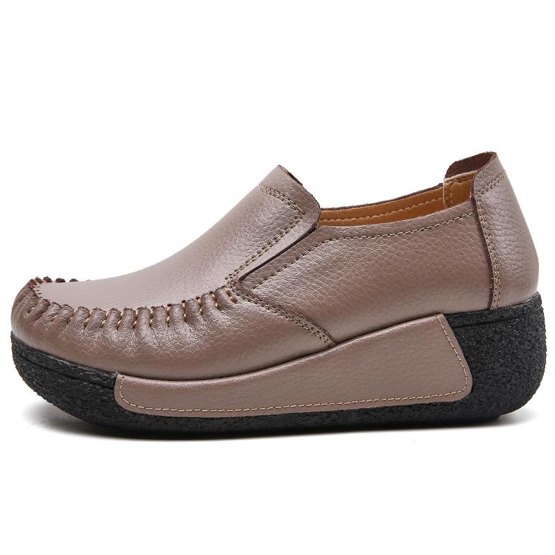 Letnie puste damskie skórzane oddychające buty typu swing Platformowe buty robocze pielęgniarki