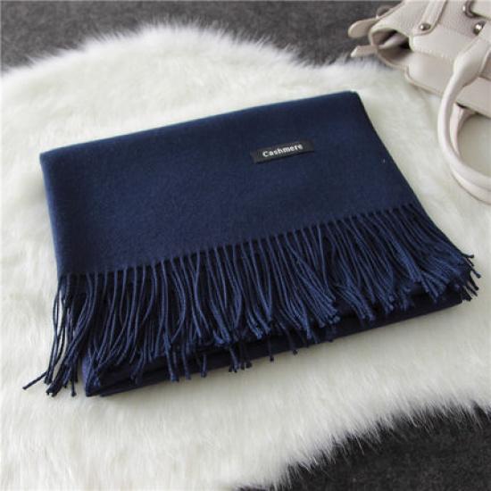 Autumn And Winter New Women'S Cashmere Scarf Solid Color Imitation Cashmere Pulling Scarf Thick Embroidery Cashmere Shawl