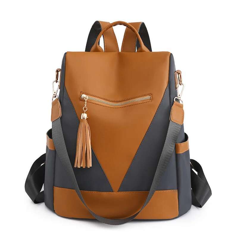 

Women Casual Anti-theft Backpacks Patchwork Color Large Capacity Backpack Nylon Fabric Youth Backpack Student Travel Backpacks