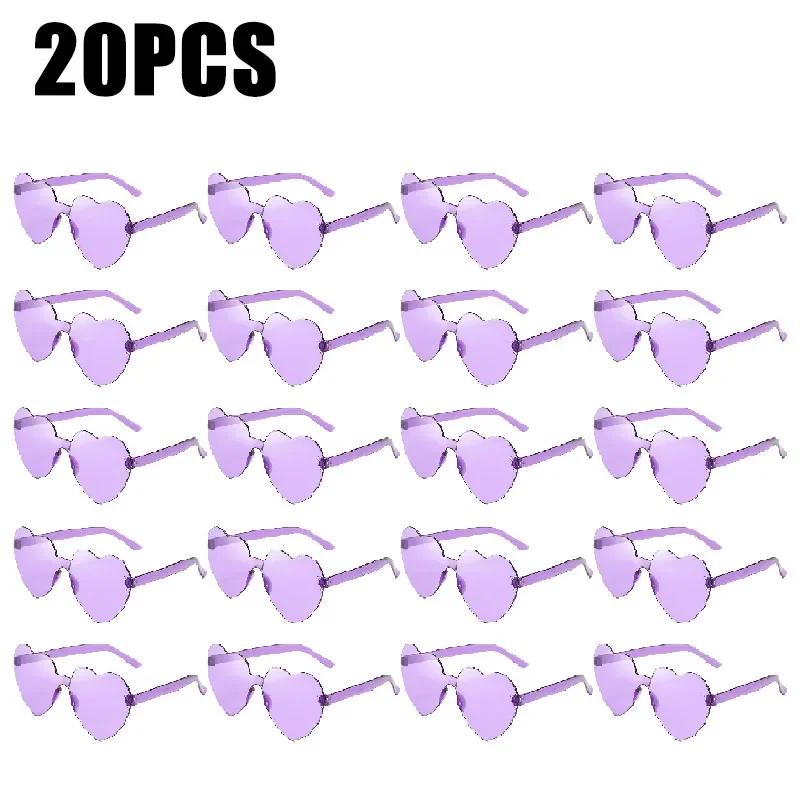 Sunglasses for Women Jelly Color Frameless Heart Shaped One-piece Glasses Dazzling Color Glasses