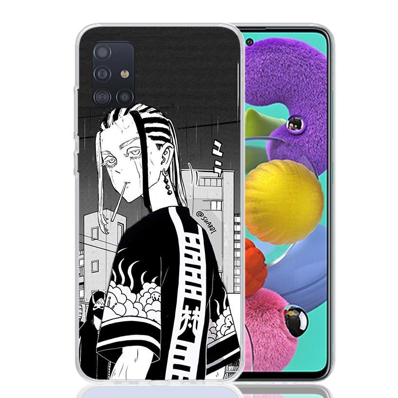 Tokyo Aevengers Black Anime Phone Case For Samsung Galaxy A52 A32 A22 A12 A02S A50S A30S A51 A31 AA71 Note 20 Ultra 10 S10 Plus