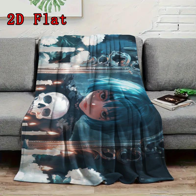Dark-style girl 2D Flat Pattern Flannel Blanket High quality All Seasons Warmth and Comfort Perfect for Christmas Gifts.PMT0914236