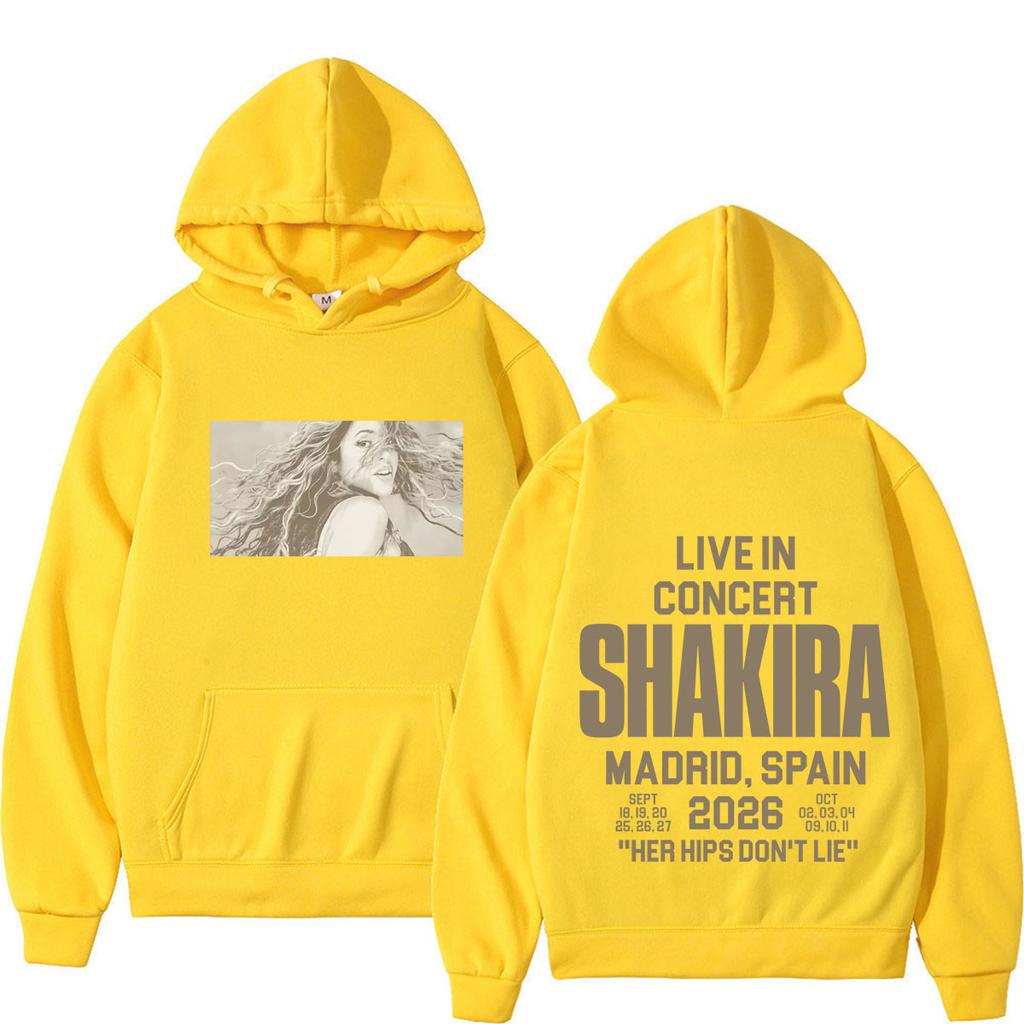 Shakira Las Mujeres Ya No Lloran 2026 Tour Print Hoodie Unisex Fashion Sweatshirt Casual Loose Vintage Oversized Pullover