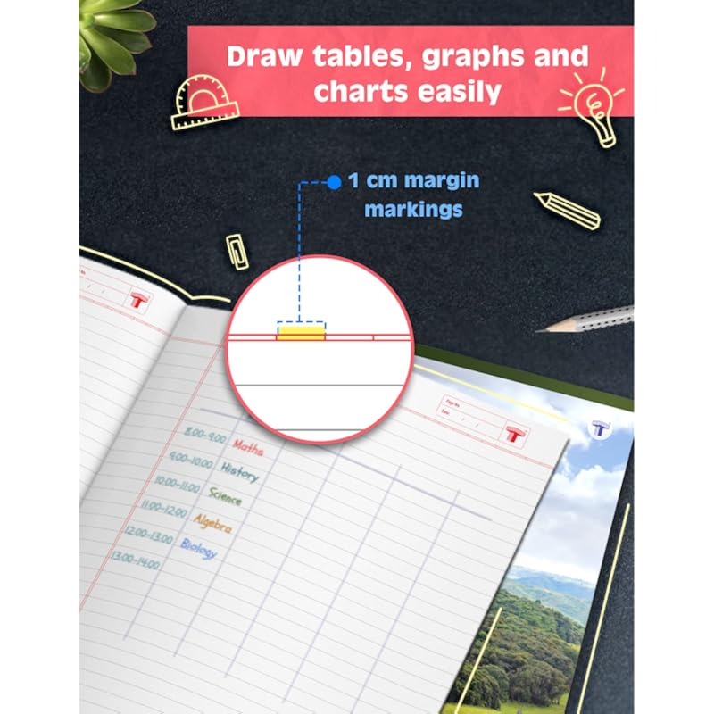 A4 Size Long Notebooks for Students | Single Line Ruled 164 Pages in Each | Soft Cover, 21 cm x 29.7 cm Approx | GSM 57