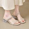 Fashion 2025 New Wear Summer  Sandals Women's Mid Heel Roman  Slip-On High Heel Outdoor Casual Slip-On Sandals