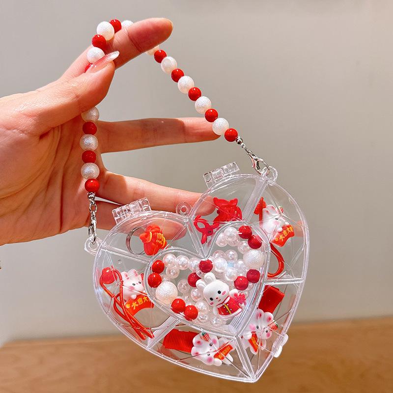 Children's Cute Cartoon Fruit Pendant Bracelet Set with Gift Box